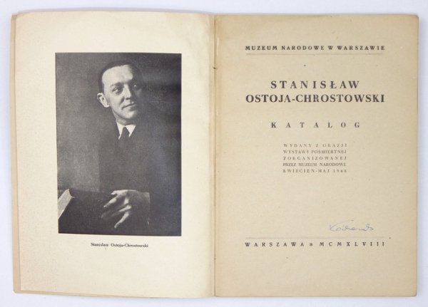 Muzeum Narodowe w Warszawie. Stanisław Ostoja-Chrostowski. Katalog wydany z okazji wystawy pośmiertnej zorganizowanej przez ...