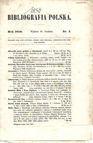 Bibliografia Polska. [Odbitka z&quot;Pamiętnika Literackiego&quot;]. Lwów. Nakł. Franciszka Pillera i spółki, Druk Piotra Pillera.
