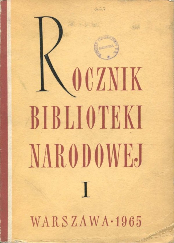Rocznik Biblioteki Narodowej. Nr 1: 1965