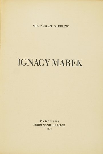 STERLING Mieczysław - Ignacy Marek