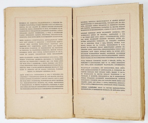 CHWALEWIK Edward - Wojenne straty polskich zbiorów ekslibrisów.