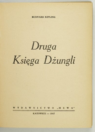 KIPLING Rudyard - Druga księga dżungli