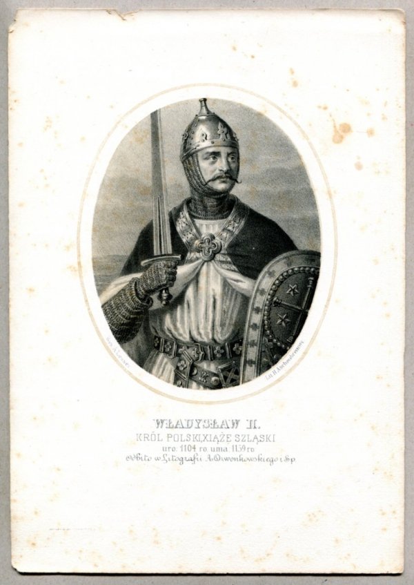 Władysław II. - Król Polski, Xiąże Szląski - litografia. [Rys. Aleksander Lesser. Litografował H.Aschenbrenner]