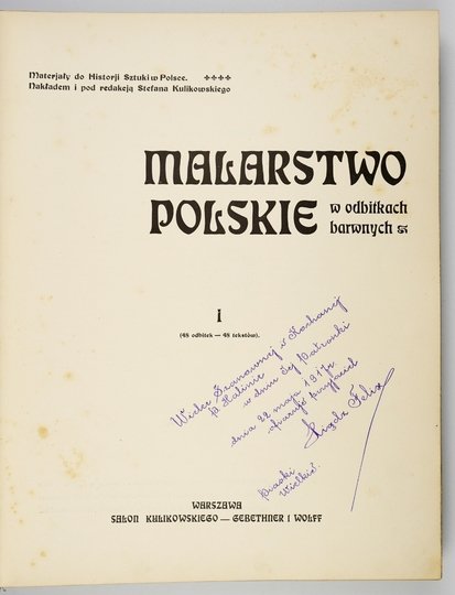 KULIKOWSKI Stefan - Malarstwo polskie w odbitkach barwnych. Nakładem i pod red. ... [T.] 1: 48 odbitek, 48 tekstów.