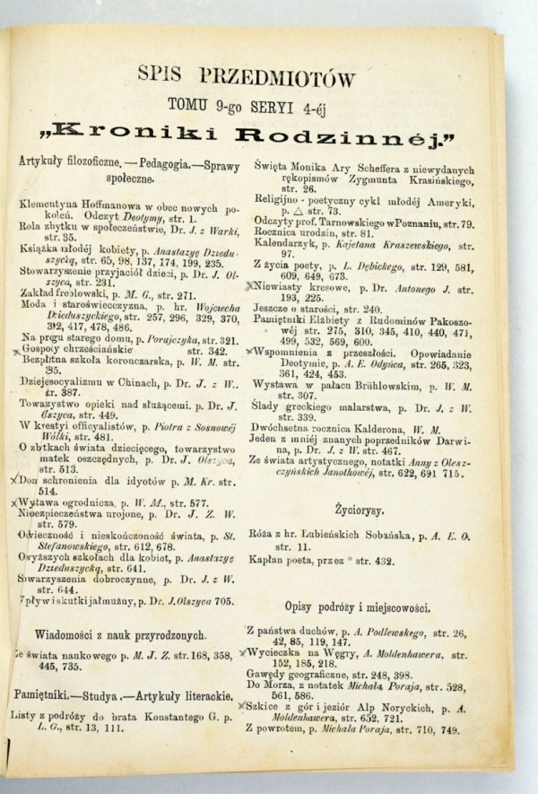 Kronika Rodzina. Pismo dwutygodniowe poświęcone literaturze, sprawom społecznym i domowym. R. 1881
