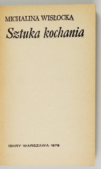 WISŁOCKA Michalina -  Sztuka kochania.