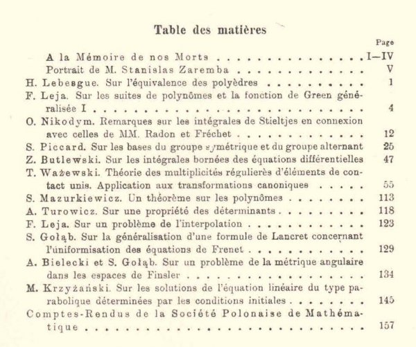 Rocznik Polskiego Tow. Matematycznego. Annales de la Societe polonaise de mathematique. T.18 Red. Franciszek Leja