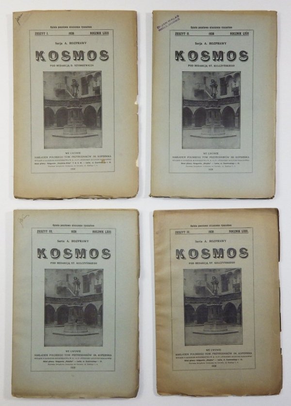 Kosmos. Czasopismo Polskiego Towarzystwa Przyrodników im. Kopernika. Serja A - Rozprawy. R. 63: 1938, z. 1-4