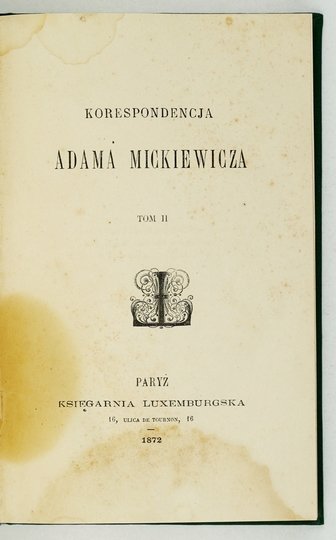 MICKIEWICZ Adam - Korespondencja ... T. 1-2.