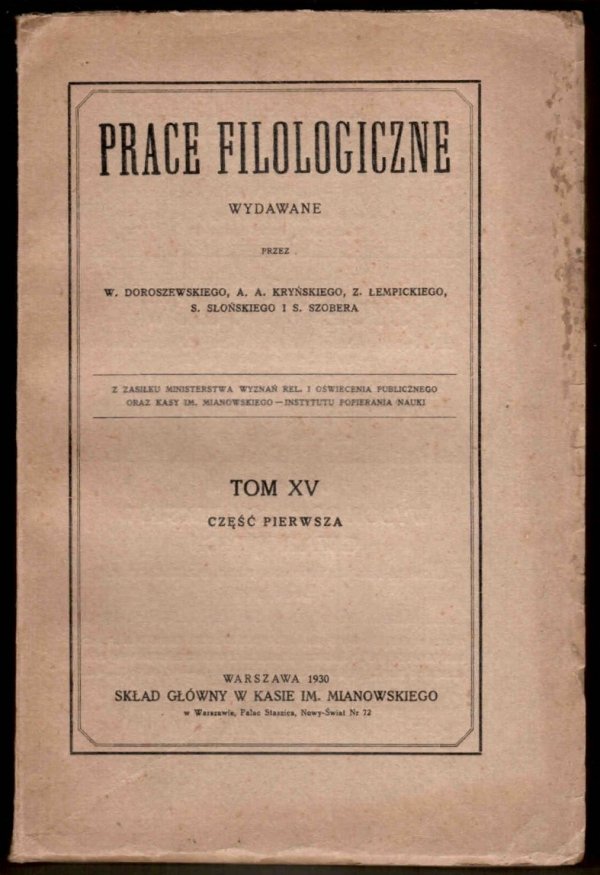 Prace Filologiczne. T.15, cz.1.