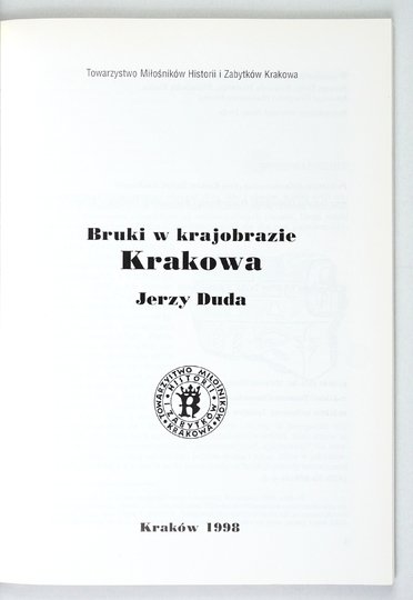DUDA Jerzy - Bruki w krajobrazie Krakowa.