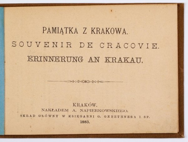 PAMIĄTKA z Krakowa. Souvenir de Cracovie. Erinnerung an Krakau.