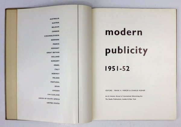MODERN Publicity 1951-52. Editors: F. A. Mercer and C. Rosner.