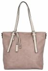 Uniwersalna Torebka Damska Shopper Bag XL firmy Hernan Pudrowy Róż/Beżowa