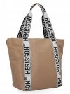 Modna Torebka Shopper Bag XL firmy Herisson Ciemno Beżowa