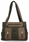 Dwukomorowa Torebka Damska Shopper Bag firmy Hernan Zielona/Ziemista
