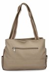 Dwukomorowa Torebka Damska Shopper Bag firmy Hernan Ciemno Beżowa/Beżowa