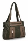 Dwukomorowa Torebka Damska Shopper Bag firmy Hernan Zielona/Ziemista