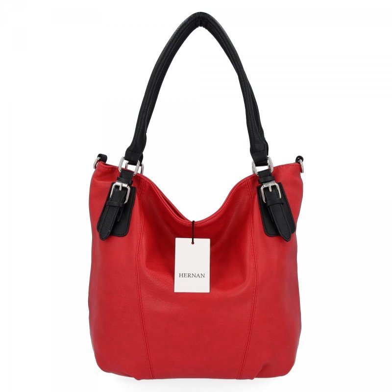 Torebka Damska Shopper Bag XL firmy Hernan Czerwona