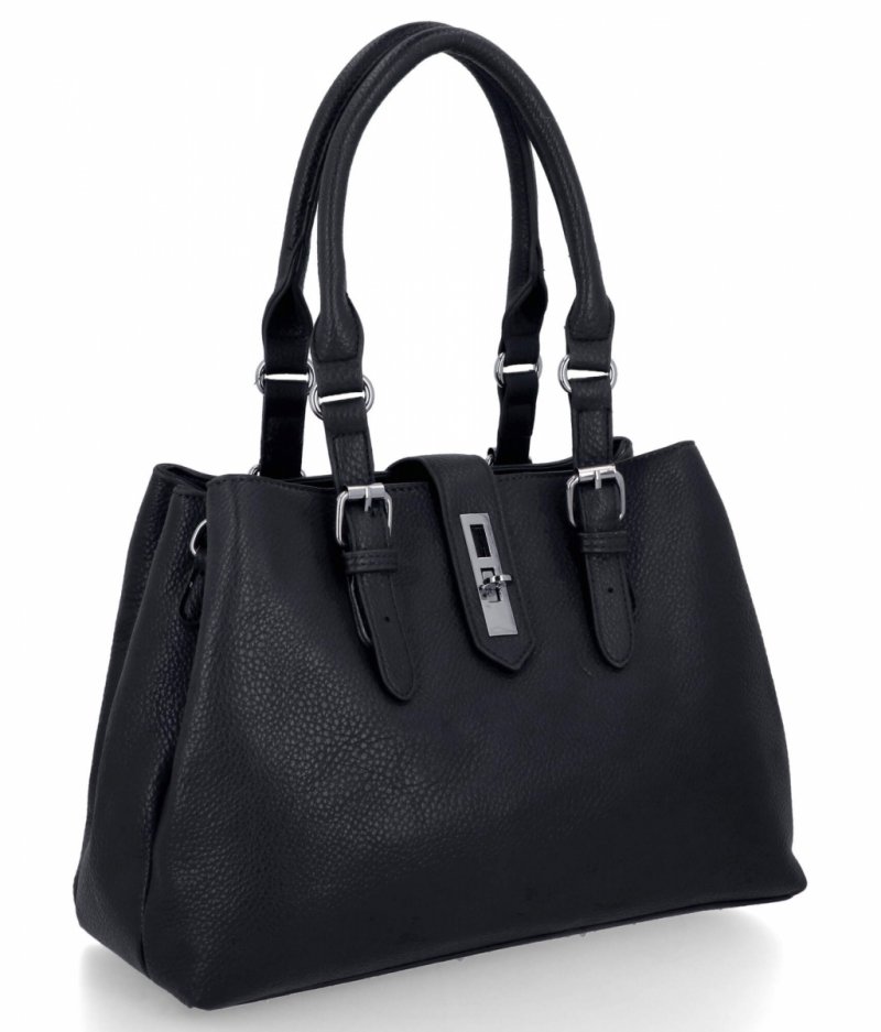 Klasyczna Torebka Damska 3 Komory firmy Herisson Czarna