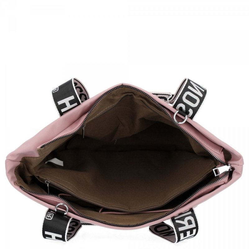 Modna Torebka Shopper Bag XL firmy Herisson Pudrowy Róż