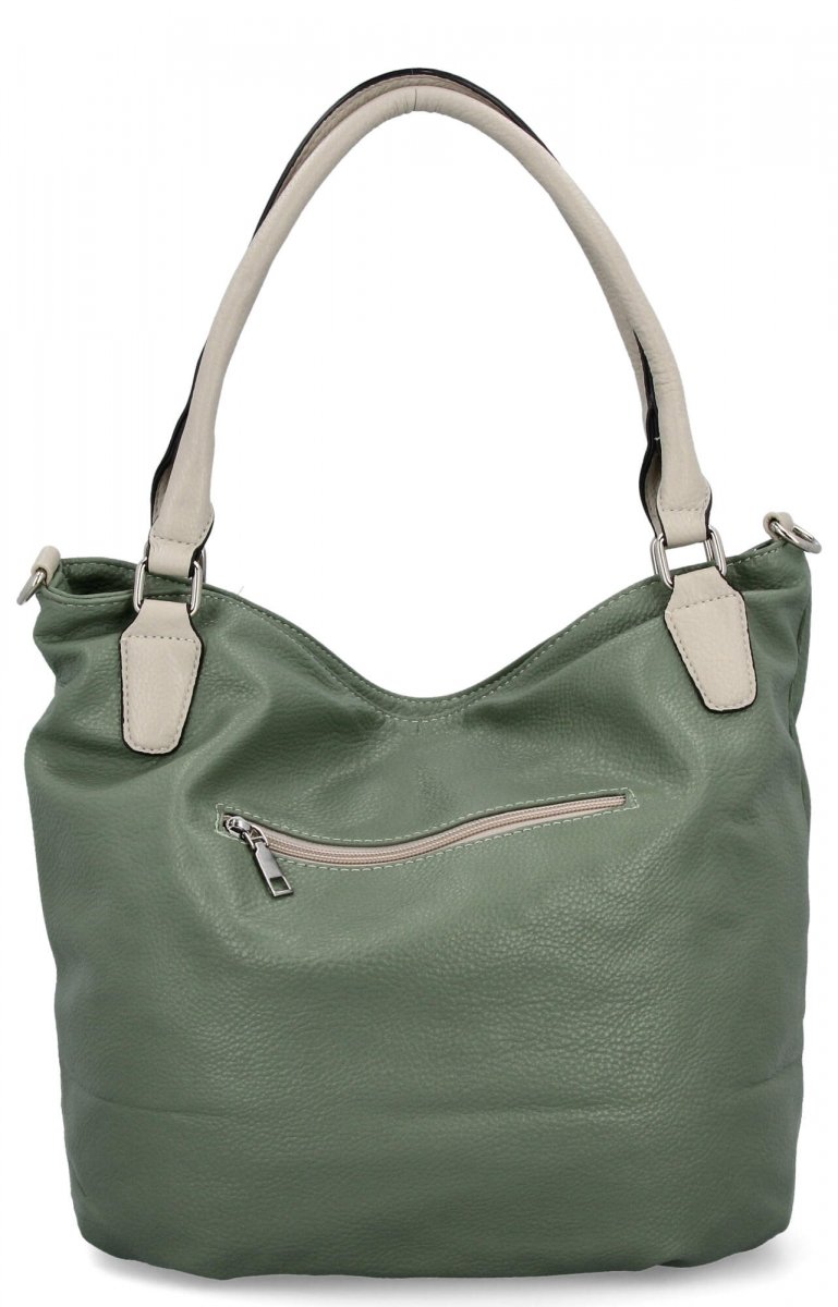 Torebka Damska Shopper Bag XL firmy Hernan Jasno Zielona/Beżowa