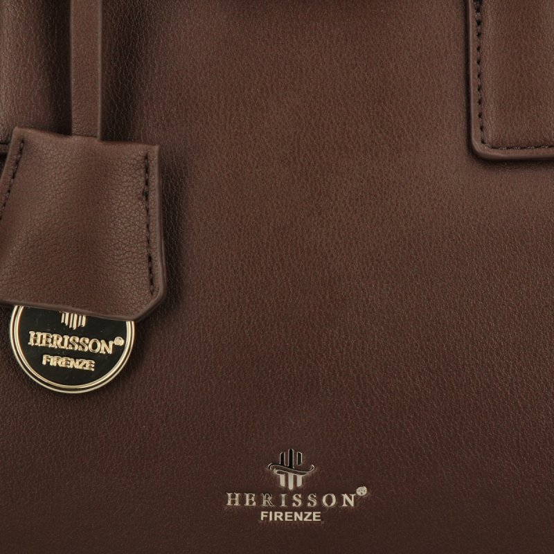 Elegancka Torebka Damska Kuferek firmy Herisson Czekoladowa