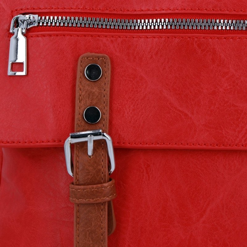 Plecak Damski w Stylu Vintage XL firmy Herisson Czerwony