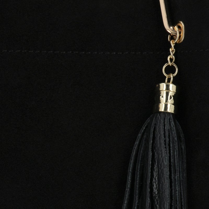 Klasyczna Torebka Skórzana Kuferek z Kosmetyczką Czarna