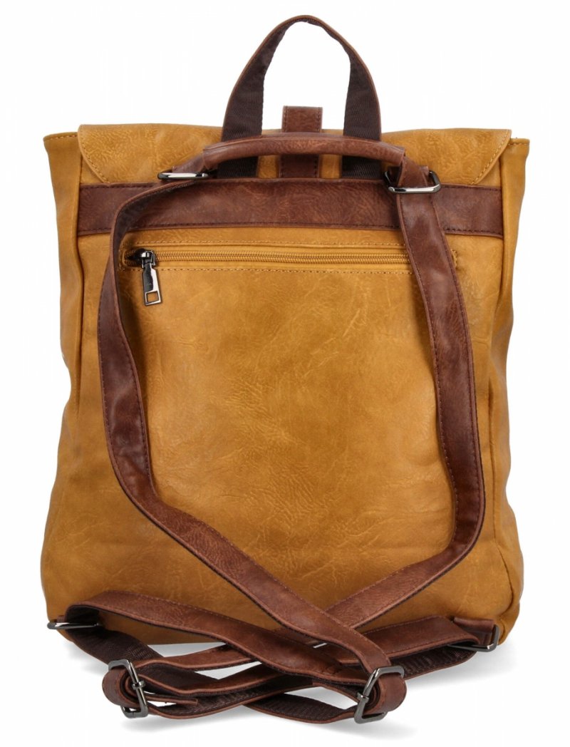 Duży Plecak Damski w Stylu Vintage firmy Herisson Musztardowy