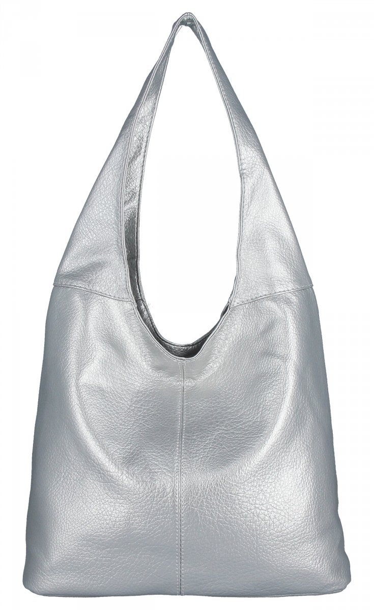 Uniwersalna Torebka Damska Shopper Bag firmy Hernan Srebrna