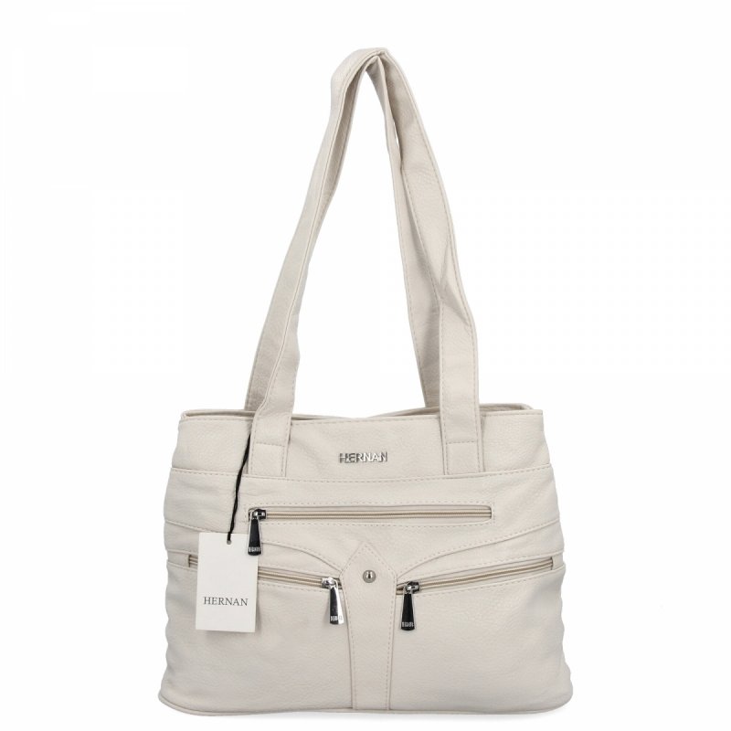 Torebka Damska typu Shopper Bag firmy Hernan Beżowa