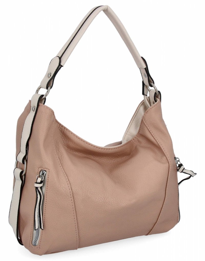 Miejska Torebka Damska firmy Hernan HB0187 Pudrowy Róż/Beżowa