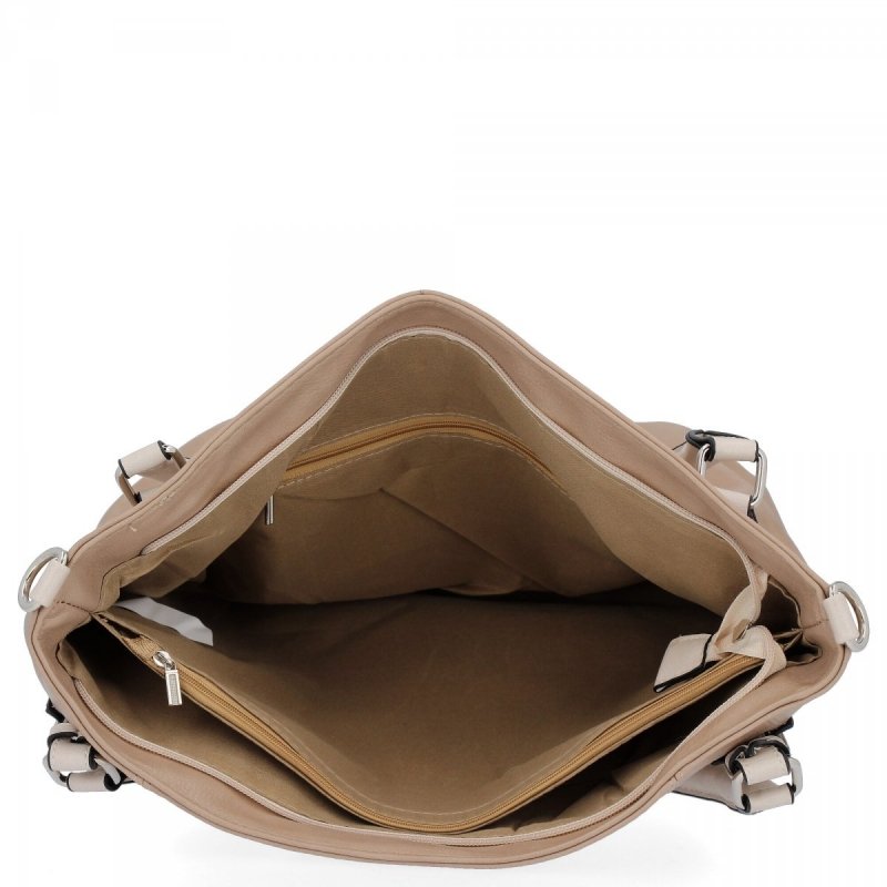 Torebka Damska Shopper Bag XL firmy Hernan Ciemno Beżowa