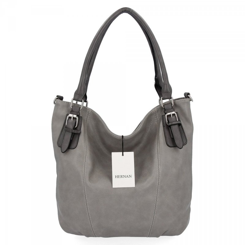 Torebka Damska Shopper Bag XL firmy Hernan Jasno Szara