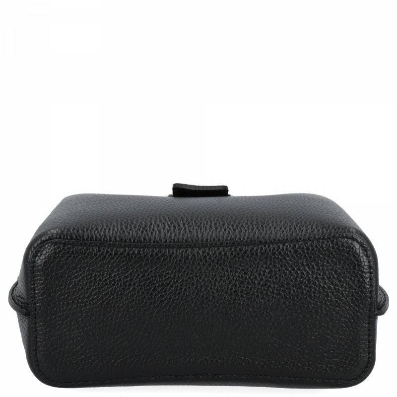 Trzykomorowa Torebka Skórzana Listonoszka Czarna