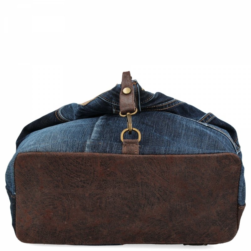 Modny Plecak Damski XL Czekoladowy/Jeansowy