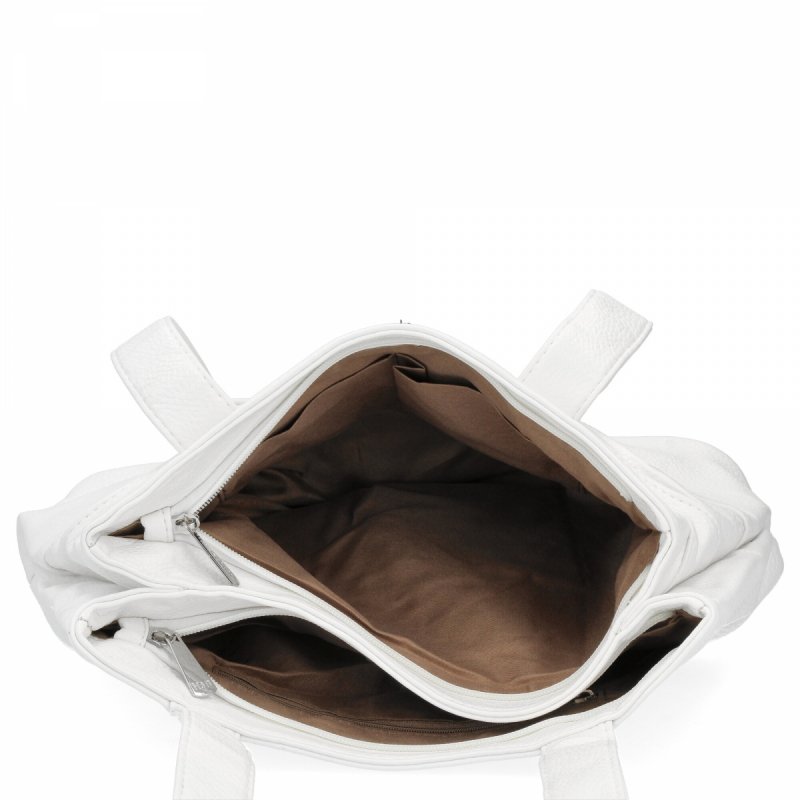 Torebka Damska typu Shopper Bag firmy Hernan Biała