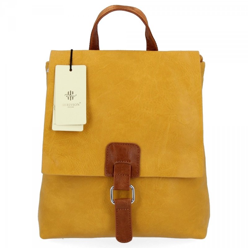 Plecaczek Damski w stylu Vintage firmy Herisson Żółty