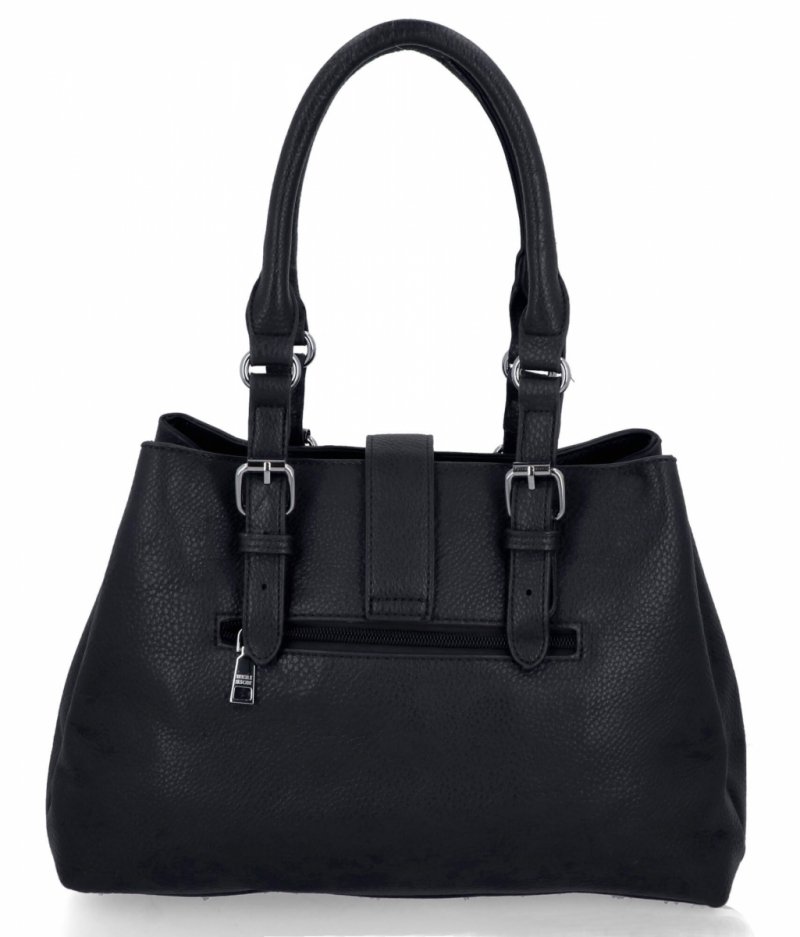 Klasyczna Torebka Damska 3 Komory firmy Herisson Czarna