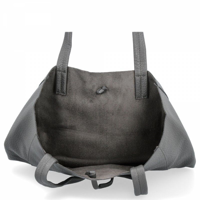 Torebka Damska typu Shopper Bag z Kosmetyczką firmy Herisson Szara