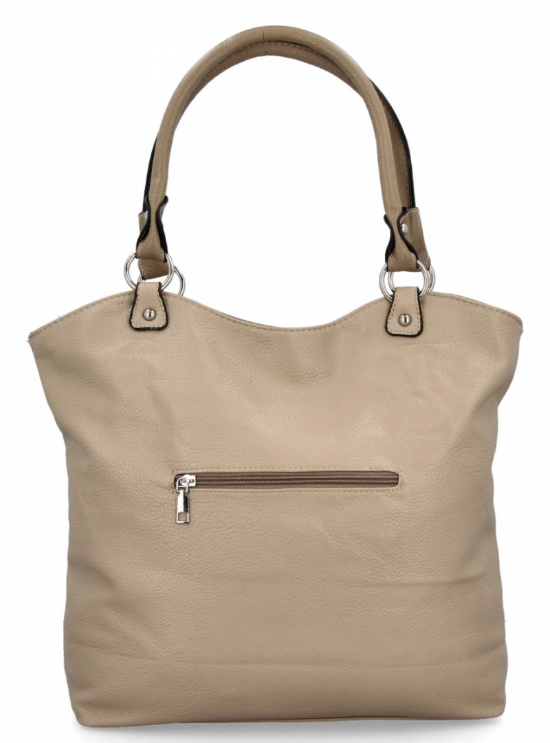 Torebka Damska Shopper Bag XL firmy Hernan Ciemno Beżowa/Ziemista