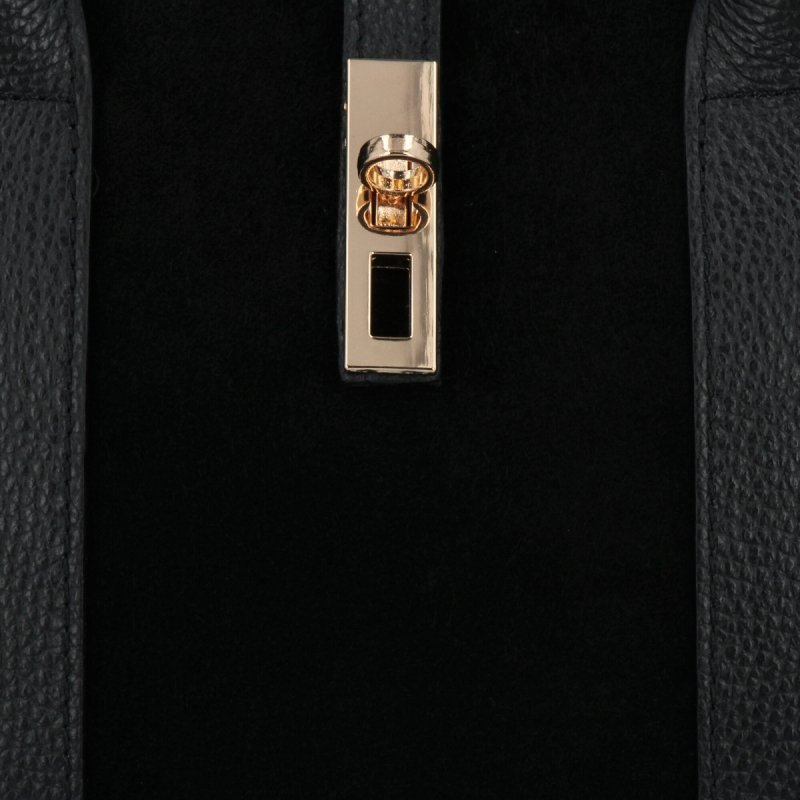 Torebka Skórzana Elegancki Kuferek Czarna