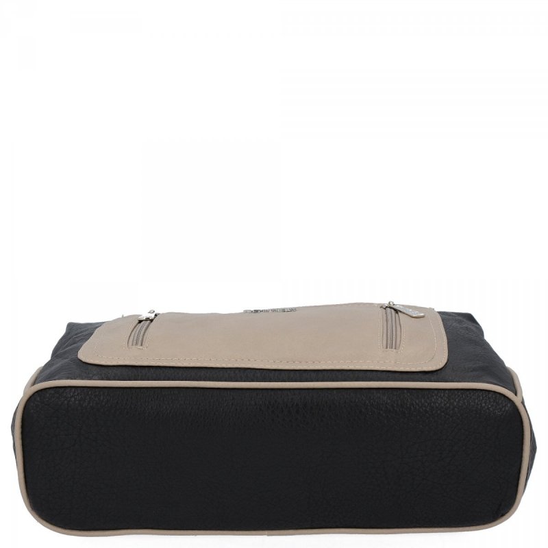 Torebka Shopper Bag firmy Hernan Czarna/Ciemny Beż