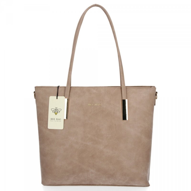 BEE BAG Klasyczna Torebka Damska Florence Rozmiar L Ciemno Beżowa