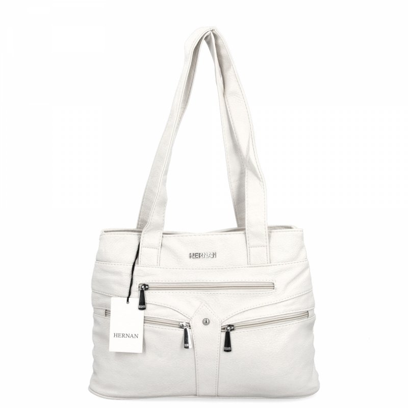 Torebka Damska typu Shopper Bag firmy Hernan Biała