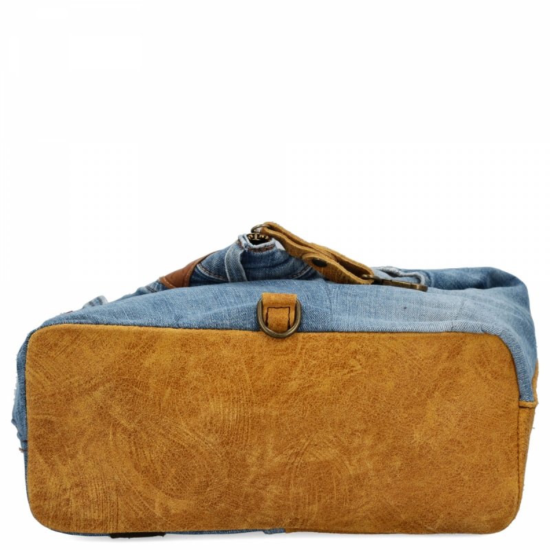 Modny Plecak Damski XL Rudy/Jeansowy