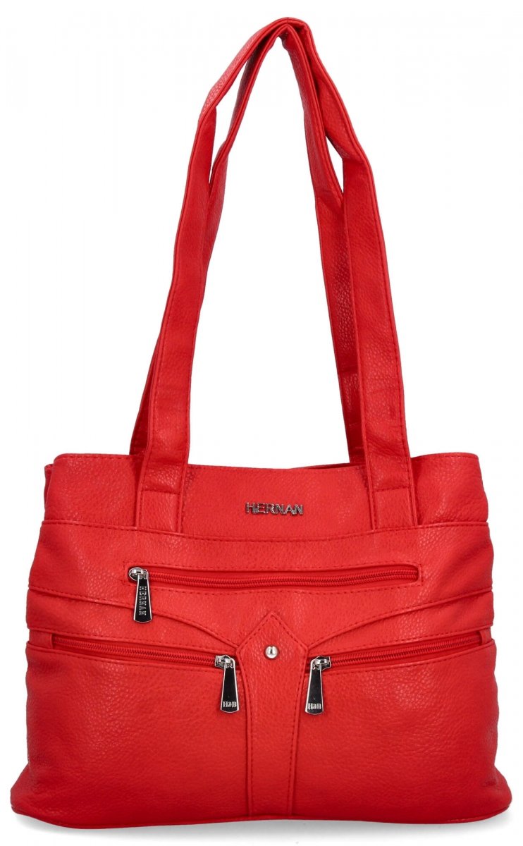 Torebka Damska typu Shopper Bag firmy Hernan Czerwona