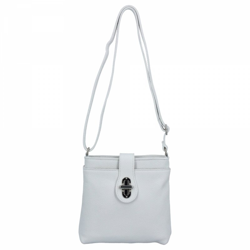 Włoska Torebka Skórzana Listonoszka Biała