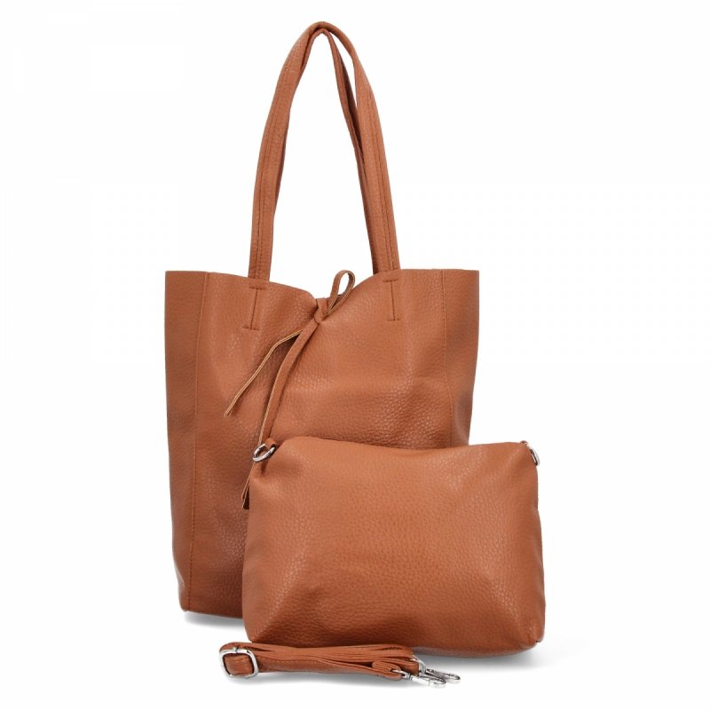 Torebka Damska typu Shopper Bag z Kosmetyczką firmy Herisson Ruda